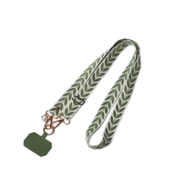 Crossbody mobile phone lanyard adjustable neckband strap rope universal clip womens pearl  hanging ornament