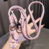 Mobile phone lanyard womens crossbody adjustable ponytail braided rope long cartoon cute pendant outdoor travel