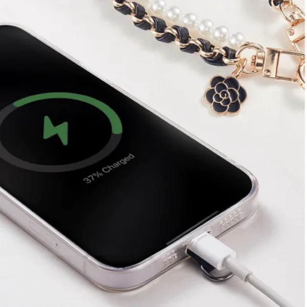 Mobile Phone Case Accessories Double Chains With Pearls Wrist Strap Luxury Phone Leather Chains