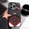 Marvel Cool  Textured Black Phone Case Silicone Soft Premium Shockproof Casing for iPhone 11 12 13 14 15 16 Pr