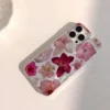 Casing Compatible For iPhone Minimalist Pink Flower
