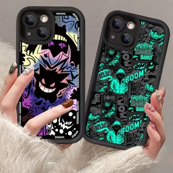 Case For iPhone Mini Anime Pokemon Gengar Graffiti