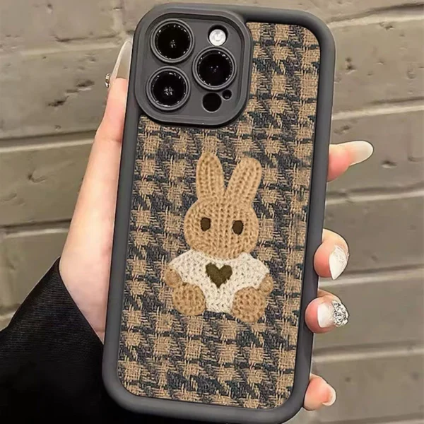 Phone Case For iPhone Sweater Rabbit Pattern Cover