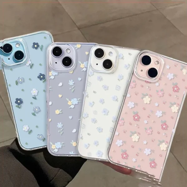 sg-11134201-7rdyj-mdb6w3o12las52.webp iPhone Case Clear Case TPU Soft Cute And Beautiful Colorful Blue Blooming Flowers