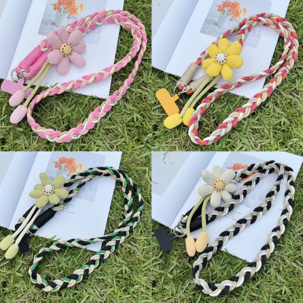 Stylish Braided Hanging Rope for Phone Handwoven Woven Chain 120CM Long Lanyard